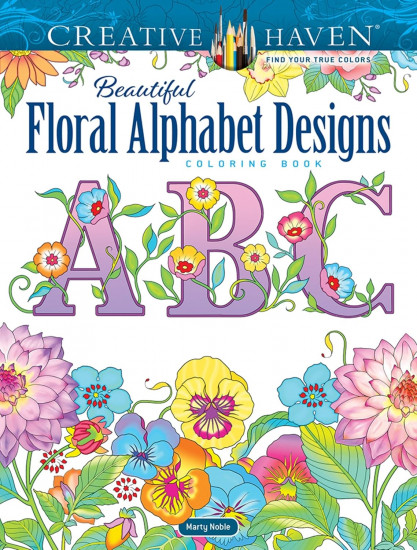 Floral Alphabet Designs Coloring Book