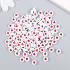 Набор бусин «Красное сердечко в круге»