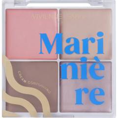 Палетка для скульптурирования лица «Mariniere», 01 Светло-коричневый, темно-бежевый