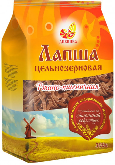 Лапша цельнозерновая ржано-пшеничная