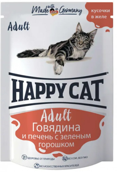 Корм для кошек «Говядина и печень с зеленым горошком»