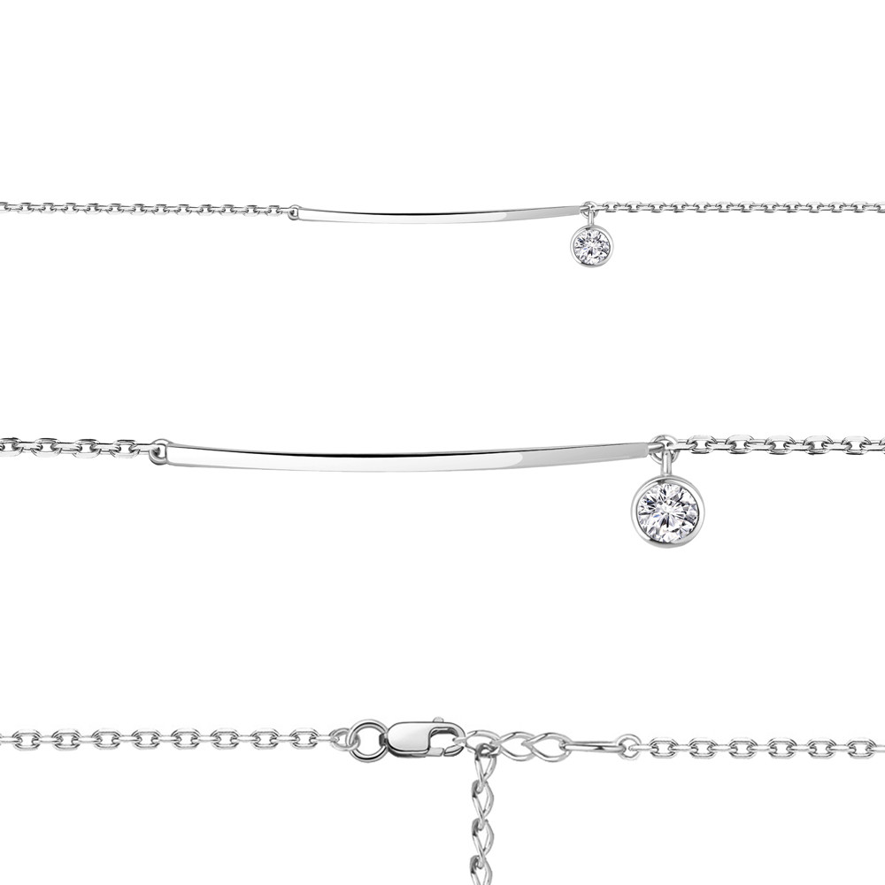 Браслет из серебра с фианитом | Aquamarine