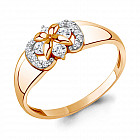 Кольцо из золочёного серебра с фианитами