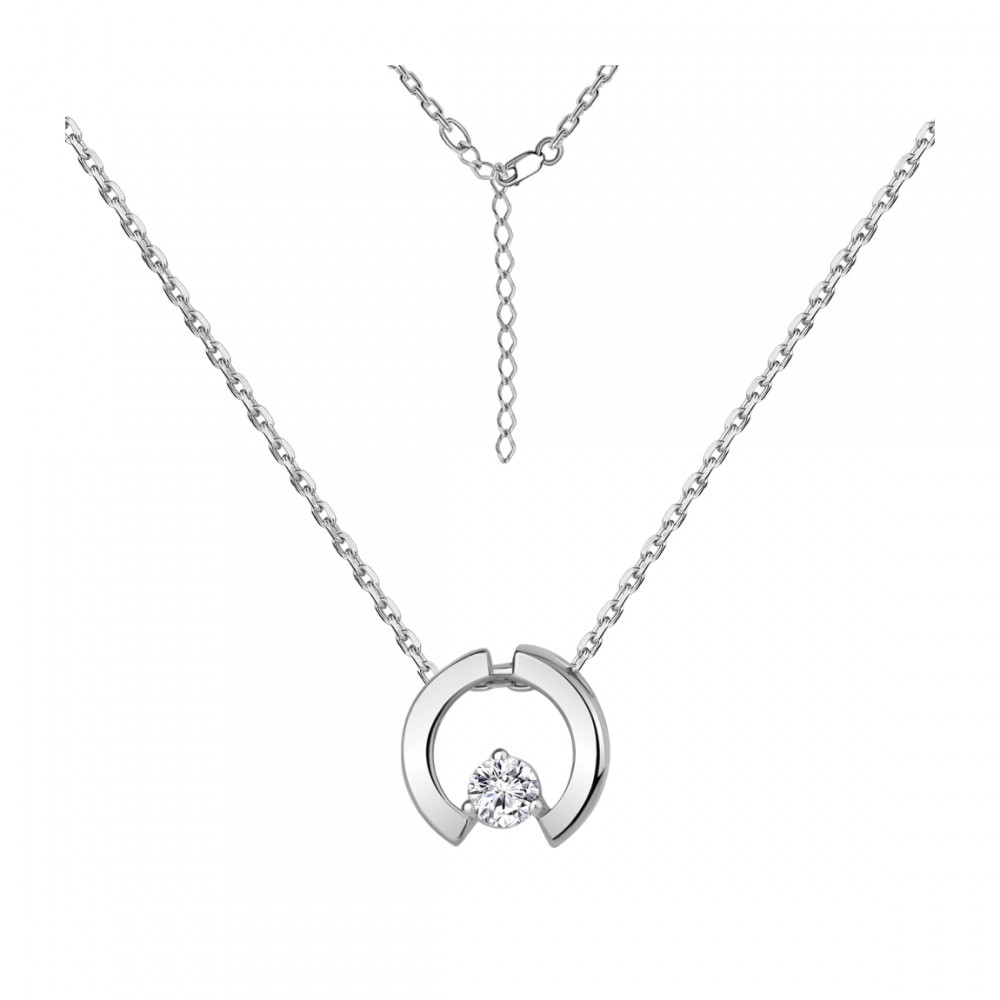 Колье из серебра с фианитом | Aquamarine