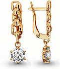 Серьги из серебра с фианитами