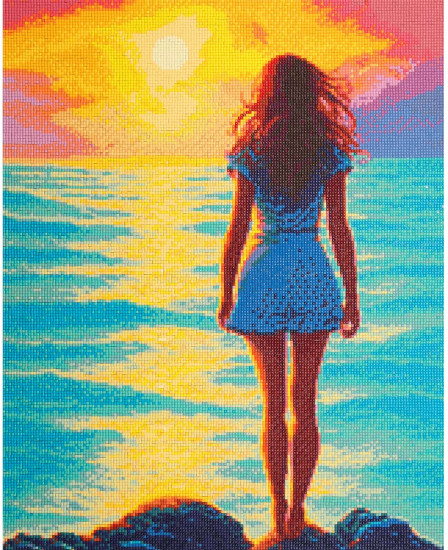 Мозаика алмазная «Закат на море»
