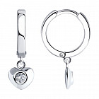 Серьги из серебра с фианитами