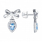 Серьги из серебра с фианитами