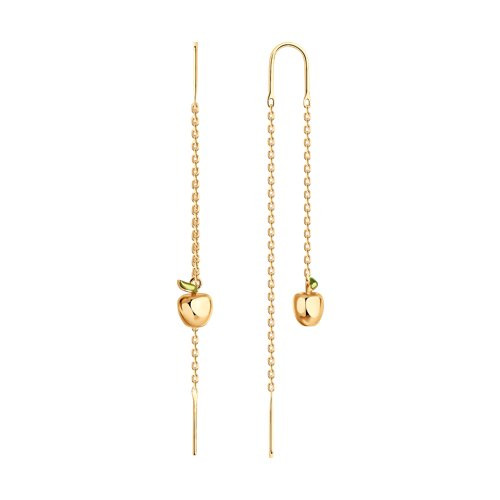 Серьги из золочёного серебра с эмалью