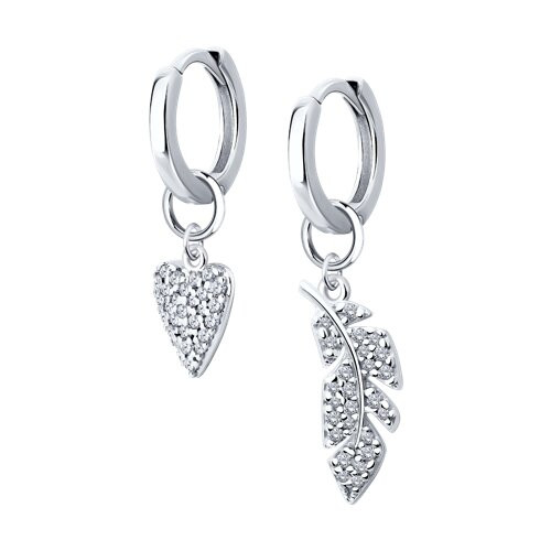 Серьги из серебра с фианитами