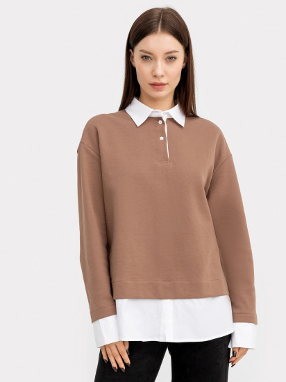 Джемпер c имитацией рубашки женский