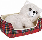 Игрушка мягкая «Щенок белого арктического шпица в корзинке»