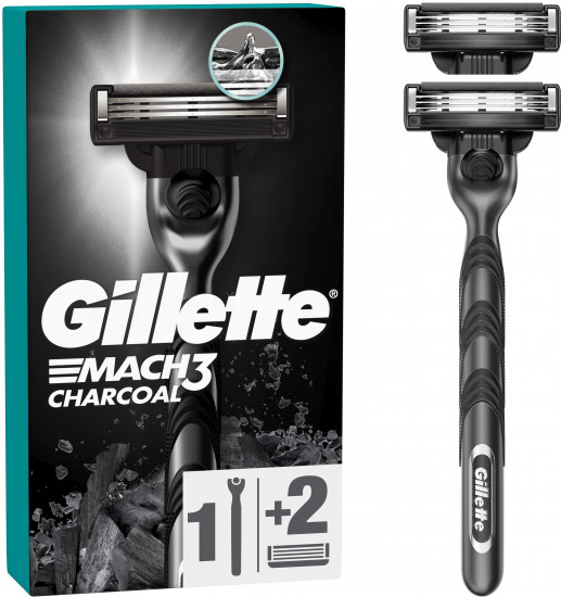 Станок бритвенный с 2 сменными кассетами «Gillette Mach 3 Charcoal»