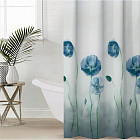 Штора для ванной «Синие маки»