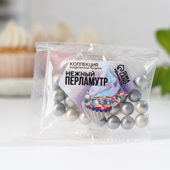 Посыпка кондитерская, серебристый