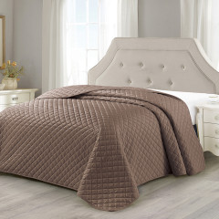 Велюровое стеганое покрывало «Dark brown»