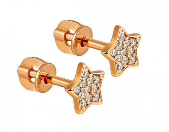 Серьги из серебра с фианитами
