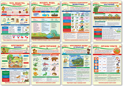 Комплект плакатов образовательных А3 по окружающему миру для 3 класса