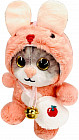 Игрушка мягкая «Котик в розовом капюшоне»