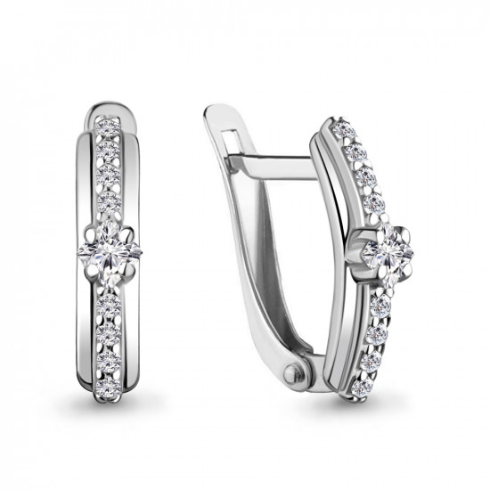 Серьги из серебра с фианитами