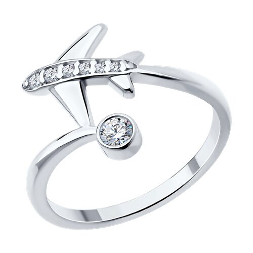 Кольцо из серебра с фианитами