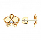 Серьги из золочёного серебра с фианитами