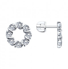 Серьги из серебра с фианитами