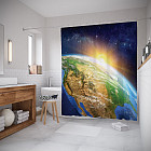 Шторы для ванной «Рассвет в космосе»