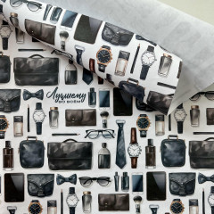 Бумага упаковочная глянцевая «Accessories for men»