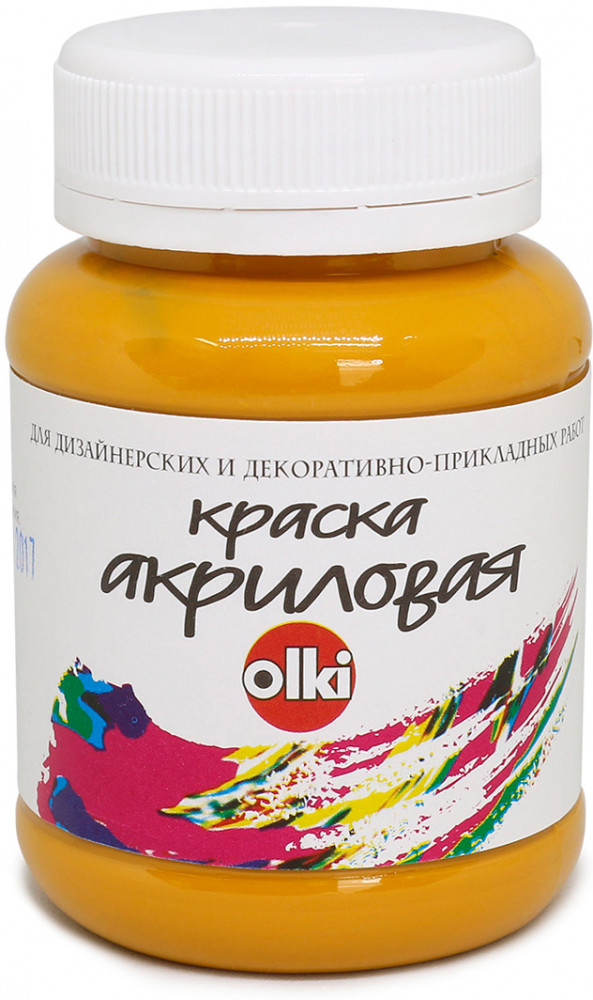 Краска акриловая для дизайнерских работ, охра желтая | Olki