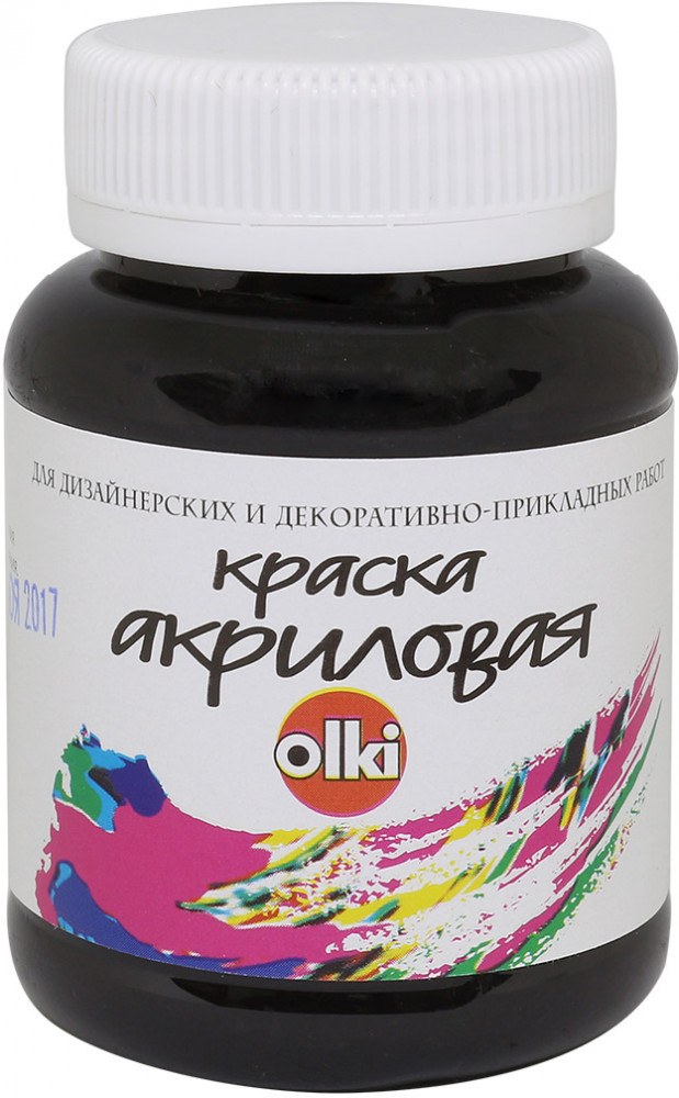 Краска акриловая для дизайнерских работ, черный глубокий | Olki