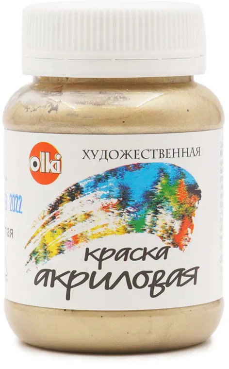 Краска акриловая «Металл», 3312 золотая светлая | Olki