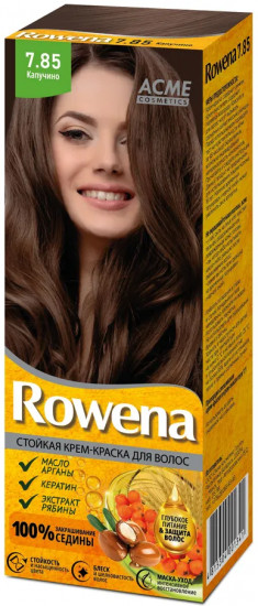 Крем-краска для волос стойкая «Rowena», оттенок 7.85 Капучино