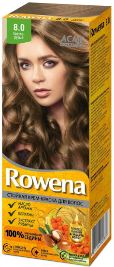 Крем-краска для волос стойкая «Rowena», оттенок 8.0 Светло-русый