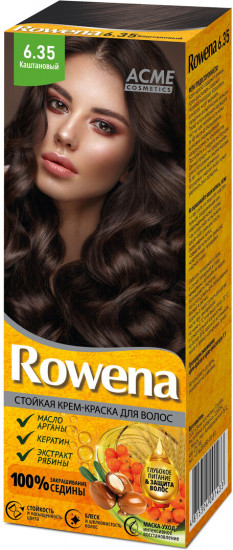 Крем-краска для волос стойкая «Rowena», оттенок 6.35 Каштановый
