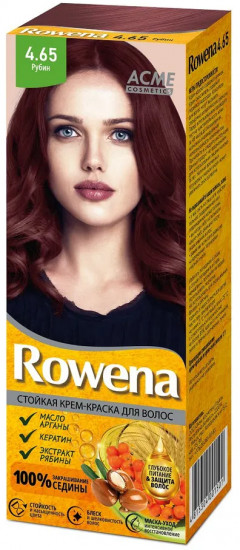 Крем-краска для волос стойкая «Rowena», оттенок 4.65 Рубин