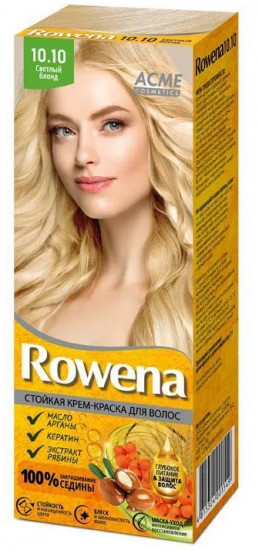 Крем-краска для волос стойкая «Rowena», оттенок 10.10 Светлый блонд