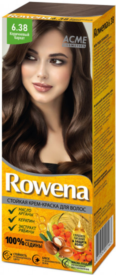 Крем-краска для волос стойкая «Rowena», оттенок 6.38 Коричневый бархат
