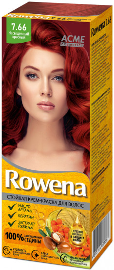 Крем-краска для волос стойкая «Rowena», оттенок 7.66 Насыщенный красный