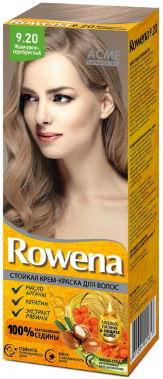 Крем-краска для волос стойкая «Rowena», оттенок 9.20 Жемчужно-серебристый