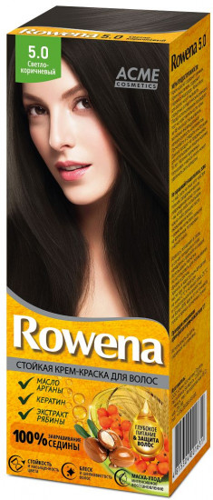 Крем-краска для волос стойкая «Rowena», оттенок 5.0 Светло-коричневый