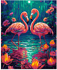 Картина по номерам «Влюбленные фламинго»
