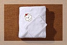 Комплект для купания махровый детский "Bambino" (уголок, рукавичка, цвет белый)