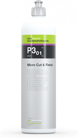 Антиголограммная финишная абразивная паста с воском карнауба «Micro Cut & Finish P3.01»