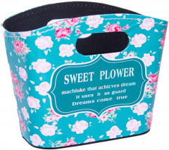 Корзинка с вырубными ручками » Sweet Plower», h-15см, кожзам