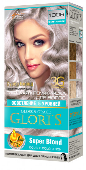 Крем-краска для волос «Glori's» 1006 Суперблонд Жемчужный