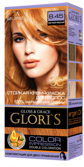 Крем-краска для волос «Glori's» 8.45 Светло-медный