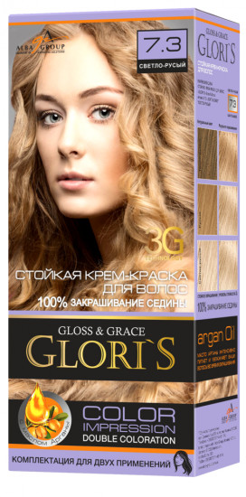 Крем-краска для волос «Glori's» 7.3 Светло-русый