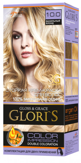 Крем-краска для волос «Glori's» 10.0 Ванильный блонд