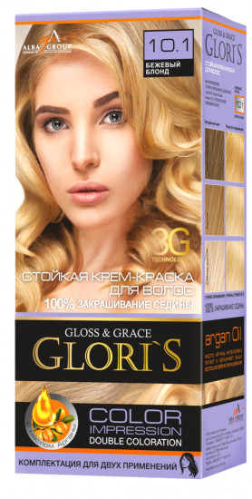 Крем-краска для волос «Glori's» 10.1 Бежевый бл